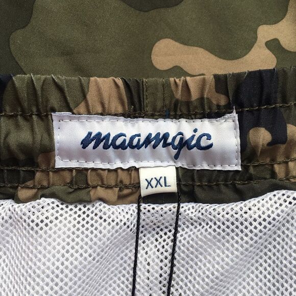 🆕Maamgic Camouflage Men’s Green Board Shorts Swim Trunks - Picture 5 of 7
